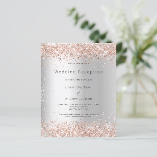 シルバーバラ予算のウェディングレセプションへの招待 (スタンド正面)