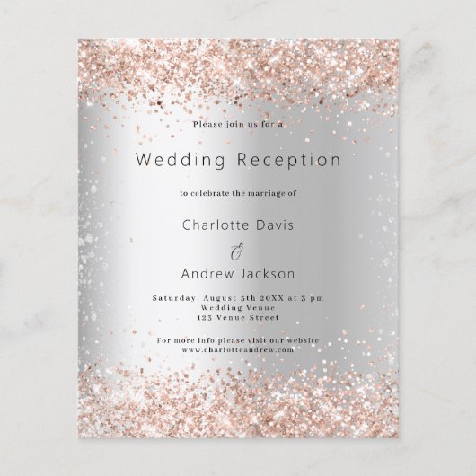 シルバーバラ予算のウェディングレセプションへの招待 (正面)