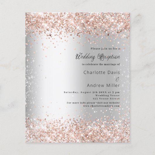 シルバーバラ予算のウェディングレセプションへの招待 (正面)