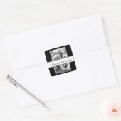 シルバーバラ新郎新婦Save the Date Sticker スクエアシール (封筒)