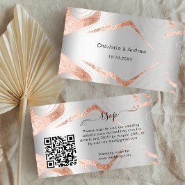 シルバーバラ結婚の対応サイトQRコードRSVP エンクロージャーカード