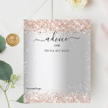 シルバーバラ結婚金ゴールドアドバイスカード<br><div class="desc">銀フェイク色の背景。飾バラ金ゴールド紙吹雪名前をカスタマイズして追加する。1枚= 1アドバイスカードの端から端まで印刷。</div>