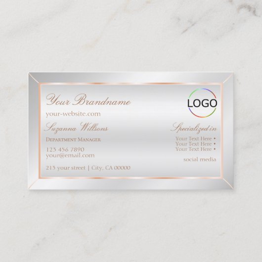 シルバーバラ華美金ゴールドとモノグラムとロゴ 名刺 (裏面)