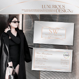 シルバーバラ華美金ゴールドとモノグラムとロゴ 名刺