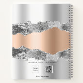 シルバーバラ金ゴールドアガート大理石名スクリプト ノートブック (裏面)