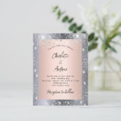 シルバーバラ金ゴールドエレガントな結婚式 インビテーションポストカード (スタンド正面)