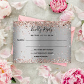 シルバーバラ金ゴールドエレガントな結婚式RSVP ノートカード