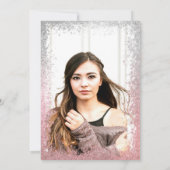 シルバーバラ金ゴールドグラデーショングリッター写真卒業 招待状 (裏面)