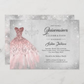 シルバーバラ金ゴールドダイヤモンドレースガウンキンセアニェラ 招待状 (正面/裏面)