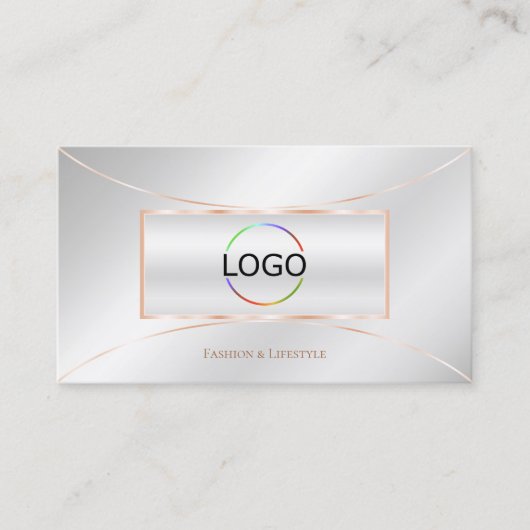 シルバーバラ金ゴールドデコールシックとロゴプロフェッショナル 名刺 (正面)