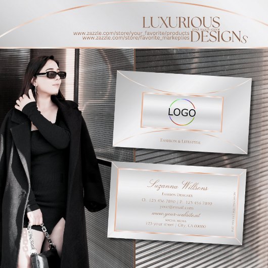 シルバーバラ金ゴールドデコールシックとロゴプロフェッショナル 名刺