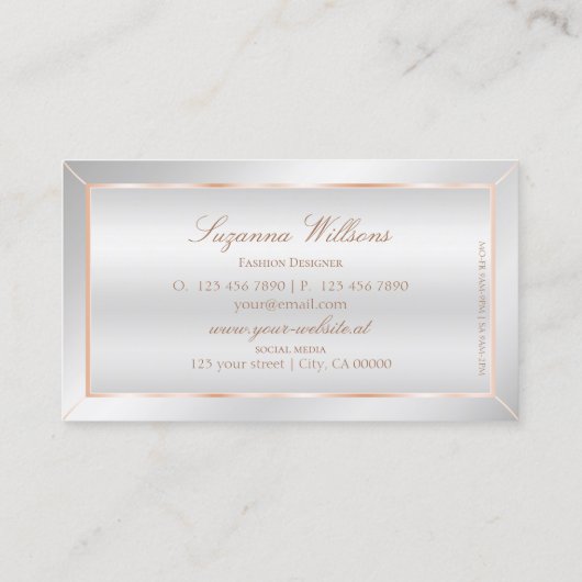 シルバーバラ金ゴールドデコールプロフェッショナルとラグジュアリー 名刺 (裏面)