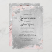 シルバーバラ金ゴールドバタフライドレスキンセアニェラ 招待状 (正面/裏面)