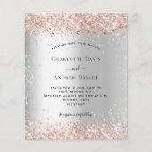 シルバーバラ金ゴールドフォーマル予算結婚式招待状 (正面)