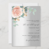 シルバーバラ金ゴールドフローラ結婚の緑 招待状 (正面)