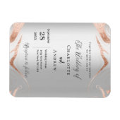 シルバーバラ金ゴールドマーブルラグジュアリー結婚式招待状 マグネット (横)