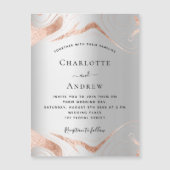 シルバーバラ金ゴールドマーブル結婚ラグジュアリーズ マグネット招待状 (正面)