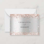 シルバーバラ金ゴールドメニューchoise wedding RSVP ノートカード (裏面)