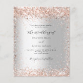 シルバーバラ金ゴールドモダン予算結婚式招待状 (正面)