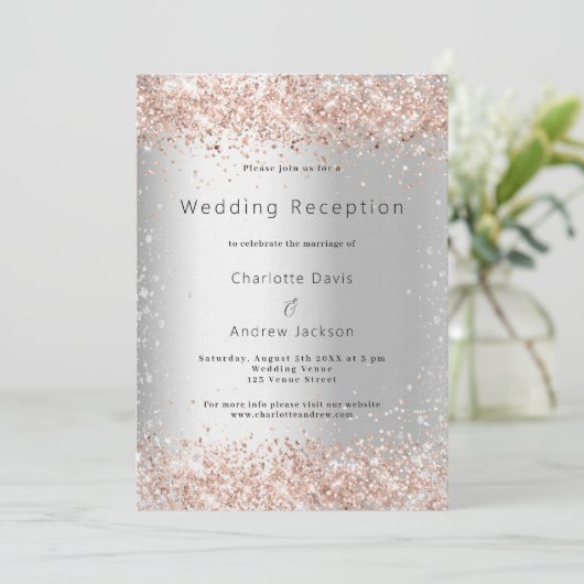 シルバーバラ金ゴールドラグジュアリーウェディングレセプション 招待状 (スタンド正面)