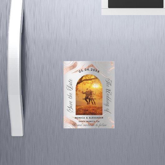 シルバーバラ金ゴールド写真結婚式の日付を保存