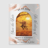 シルバーバラ金ゴールド写真結婚式の日付を保存 (正面)