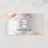 シルバーバラ金ゴールド大理石QRコードロ企業のゴ 名刺 (正面)