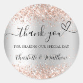 シルバーバラ金ゴールド感謝していハートユー結婚ズ ラウンドシール (正面)