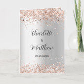 シルバーバラ金ゴールド結婚写真のサンキューカード カード (正面)