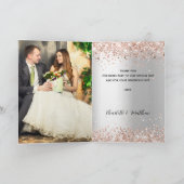 シルバーバラ金ゴールド結婚写真のサンキューカード カード (内部)