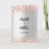 シルバーバラ金ゴールド結婚写真のサンキューカード カード (正面)