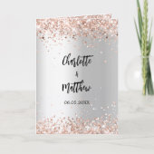 シルバーバラ金ゴールド結婚写真のサンキューカード カード (正面)