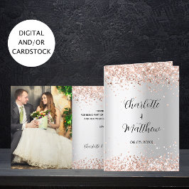 シルバーバラ金ゴールド結婚写真のサンキューカード カード