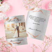 シルバーバラ金ゴールド結婚写真のサンキューカード 招待状