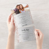 シルバーバラ金ゴールド結婚写真 オールインワン招待状 (貼ってはがせる)