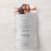 シルバーバラ金ゴールド結婚写真 オールインワン招待状 (内側)