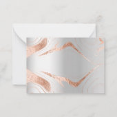 シルバーバラ金ゴールド結婚大理石の応答RSVP ノートカード (裏面)