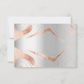 シルバーバラ金ゴールド結婚大理石の応答RSVP 出欠カード (裏面)