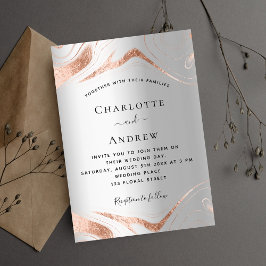 シルバーバラ金ゴールド結婚大理石 招待状