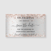 シルバーバラ金ゴールド結婚式は日付磁石を保存 (正面)