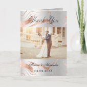 シルバーバラ金ゴールド結婚3枚のサンキューカード カード (正面)