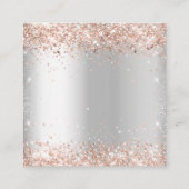 シルバーバラ金ゴールドQRコード結婚式RSVP エンクロージャーカード (裏面)