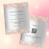 シルバーバラ金ゴールドQR RSVP予算結婚式招待状