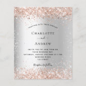 シルバーバラ金ゴールドQR RSVP予算結婚式招待状 (正面)