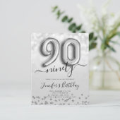 シルバーバルーングリッター90thバースデーパーティー招待状 (スタンド正面)