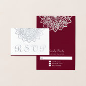シルバーバーエレガントグンディフローラRSVP結婚の 箔カード (ディスプレー)