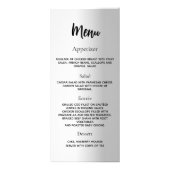 シルバーバースデープログラムディナーメニューカード ラックカード (裏面)