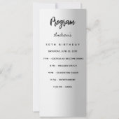 シルバーバースデープログラムディナーメニューカード 招待状 (正面)