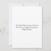 シルバーバードクリスマスグリーティングカード カード (裏面)