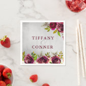 シルバーバー結婚ブルゴーニュ婚約記念日 スタンダードカクテルナプキン (インサイチュ)